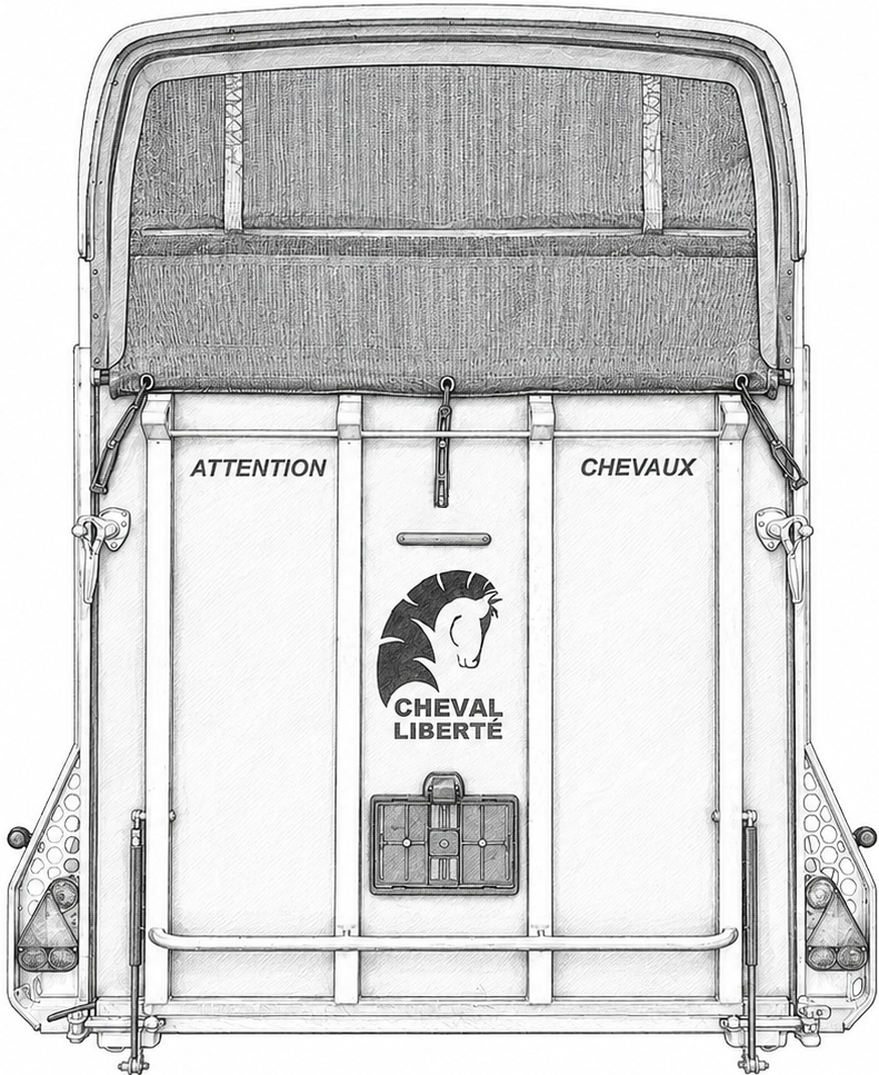 rampe arrière en contreplaqué Cheval Liberté 1700 mm